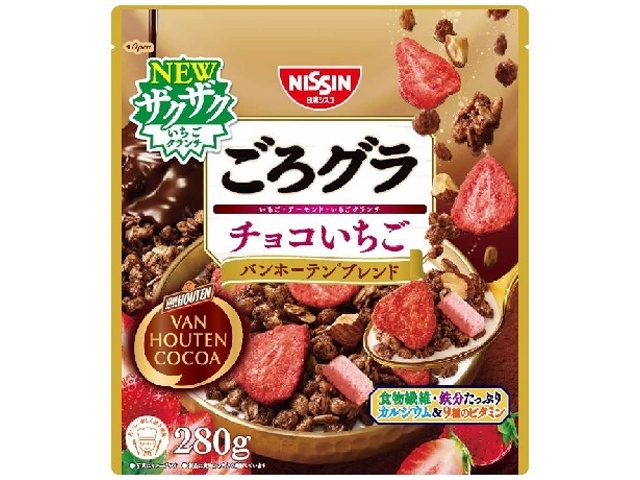 シスコ ごろグラ チョコいちごバンホーテン２８０ｇ×12【全国送料無料】(一部地域別途)