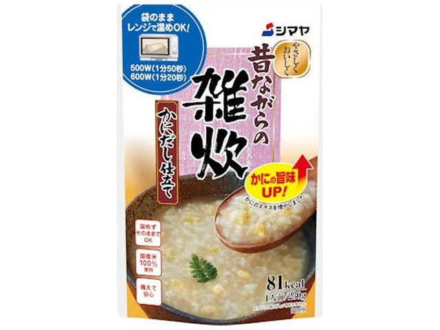 シマヤ 昔ながらの雑炊 かにだし仕立て２３０ｇ ×40 【全国送料無料】一部地域別途の通販は