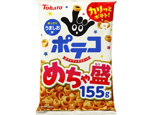 東ハト めちゃ盛ポテコ うましお味１５５ｇ ×24 【全国送料無料】(沖縄・離島は別途)
