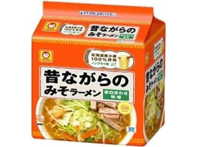 マルちゃん ５Ｐ昔ながらのみそラーメン ×18 【送料込】(沖縄・離島は別途)