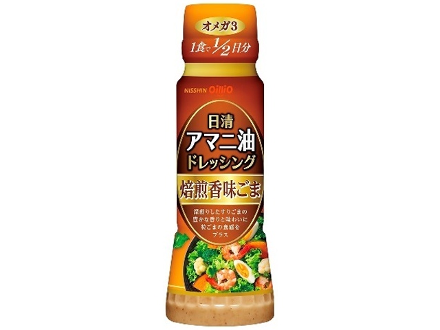 日清 アマニ油ドレッシング 焙煎香味ごま１６０ｍｌ  ×24 【全国送料無料】(一部地域除く)の通販は 8,580円