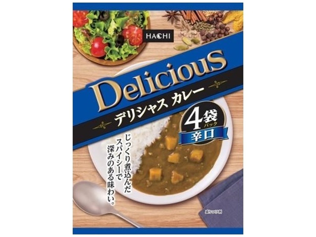 ハチ食品 デリシャスカレー辛口１７０ｇ×４ ×12 【送料込】(沖縄・離島は別途)