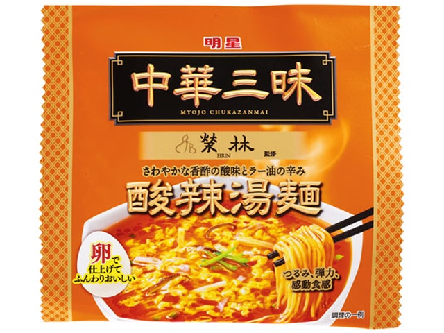 明星（袋）中華三昧 赤坂榮林酸辣湯麺 ×48 【送料込】(沖縄・離島は別途)