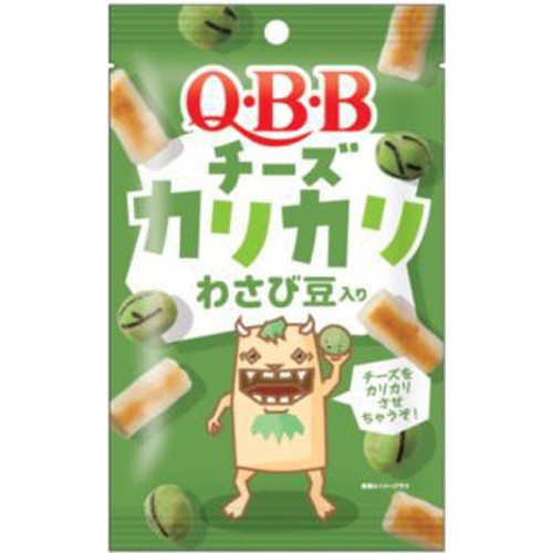 お酒に合う菓子・珍味 ＱＢＢ チーズカリカリ わさび豆入り３０ｇ ×60