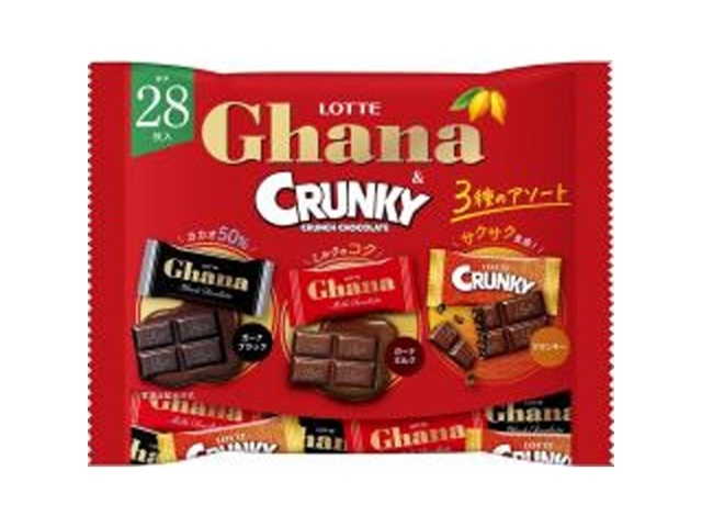 ロッテ ガーナ＆クランキーシェアパック １０５ｇ  ×20 【全国送料無料】(沖縄・離島は別途)