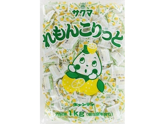 サクマ れもんこりっと（ピロー）１ｋｇ ×10 【全国送料無料】(沖縄・離島は別途)