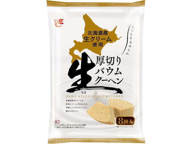 エース 生厚切りバウムクーヘン８個 ×12 【全国送料無料】(沖縄・離島は別途)