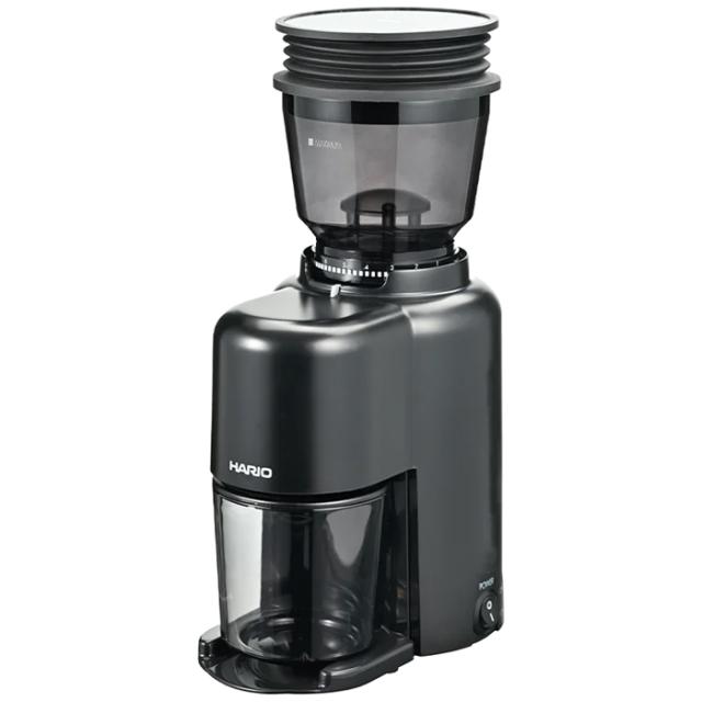 V60 電動 コーヒーグラインダーコンパクトN コーヒーミル 39段階調節 コニカル式 ステンレス臼 ブラック ハリオ EVCN-8-B【送料無料】 (EVCN8B)