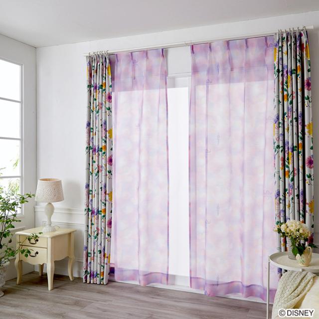 DISNEY/ディズニー シアーカーテン 100×198cm×1枚【PRINCESS/See the light voile 6,289円