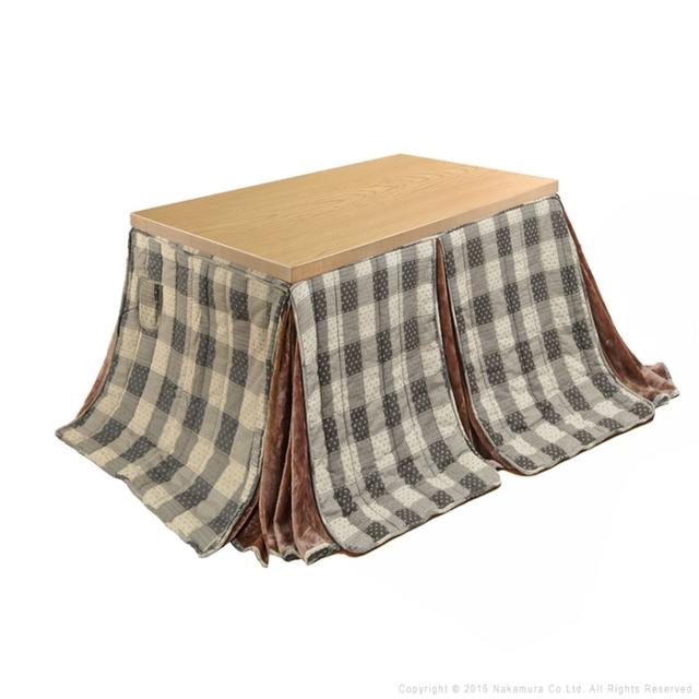 6段階に高さ調節できるダイニングこたつ〔スクット〕 150x90cm+専用こたつ布団 2点セット SAI 彩 コタツ 長方形 (ナチュラル-しじら織り) ナカムラ i-1100140nasi【送料無料】 (i1100140nasi)