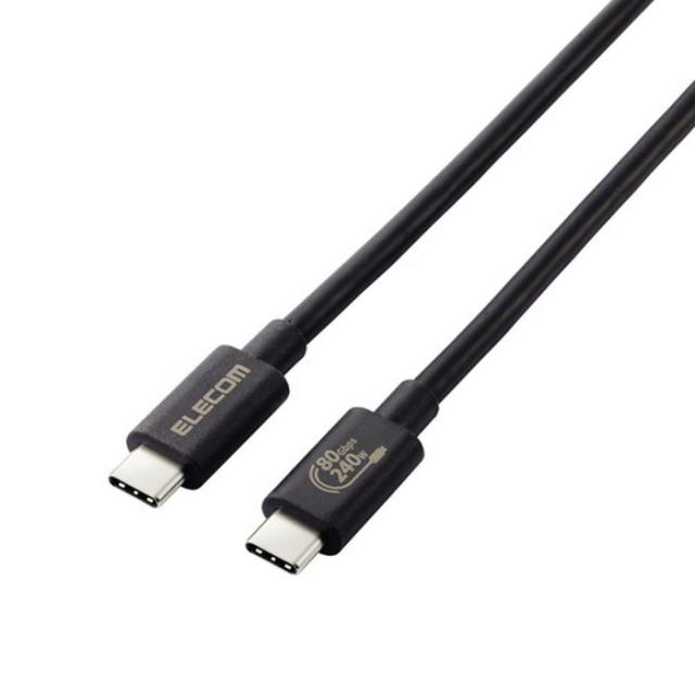 TypeCケーブル (C to C) 1m 充電/データ転送 PD EPR 240W 超高速充電 5A USB4 ブラック エレコム USB4-V2CCE10NBK【送料無料】 (USB4V2CCE10NBK)
