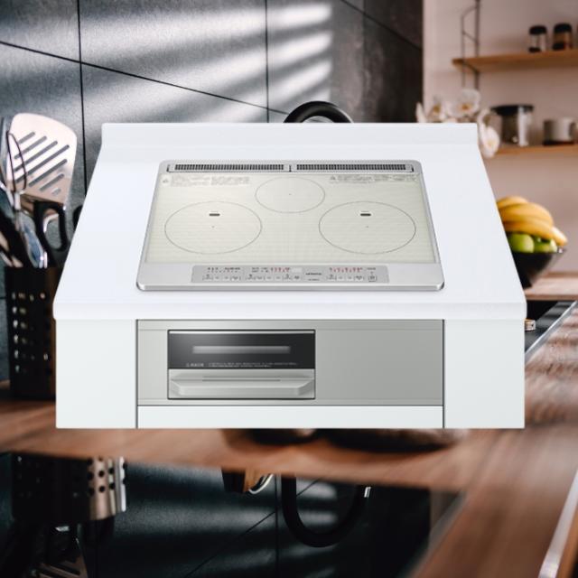 ビルトイン3口IH 水なしグリルで裏返す手間なく両面焼き上げ (シルバー) 日立 HT-N60ST-S【送料無料】 (HTN60STS)