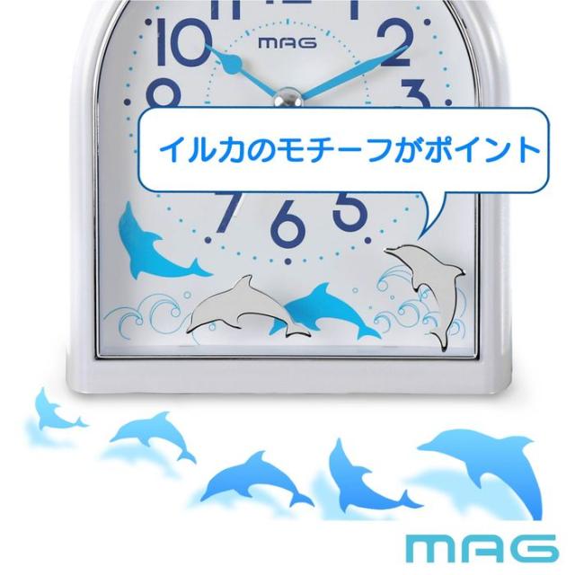 美品 置き時計 目覚まし時計 イルカ 取説付き MAG(マグ) 目覚まし時計 置き時計 アナログ イルカ 動物の通販はau PAY