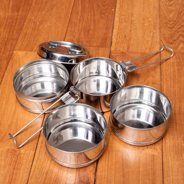 【送料無料】 【6個セット】【4段】インド弁当箱【約19cm×約11.5cm】 / ランチボックス アジアン食品 エスニック食材_8