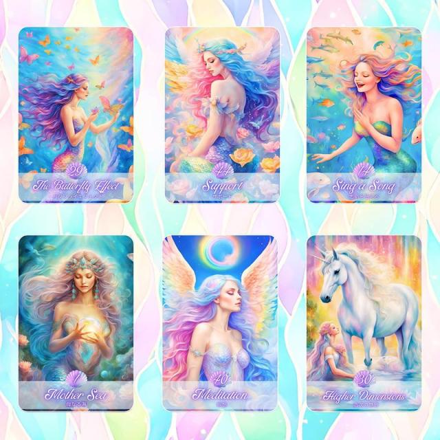 【送料無料】 マーメイドオラクルカード Mermaid Oracle Cards / 占い タロット ルノルマン スピリチュアル Lyra Works コーヒーカード インド 本 印刷物 ステッカー ポストカード ポスター_1