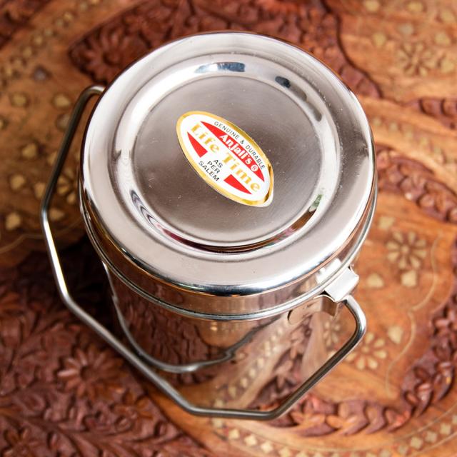 【送料無料】 3個セット】〔1.1L〕インドのステンレスミルクポット ビリー缶 ブッシュクラフト 焚き火とキャンプの直火調理にも / ビリカン ビリーカン ビリーポット 焚火缶 弁当箱 ランチボックス アジアン食品 エスニック食材_2