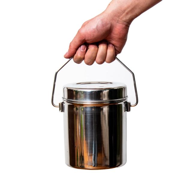 【送料無料】 3個セット】〔1.1L〕インドのステンレスミルクポット ビリー缶 ブッシュクラフト 焚き火とキャンプの直火調理にも / ビリカン ビリーカン ビリーポット 焚火缶 弁当箱 ランチボックス アジアン食品 エスニック食材_6