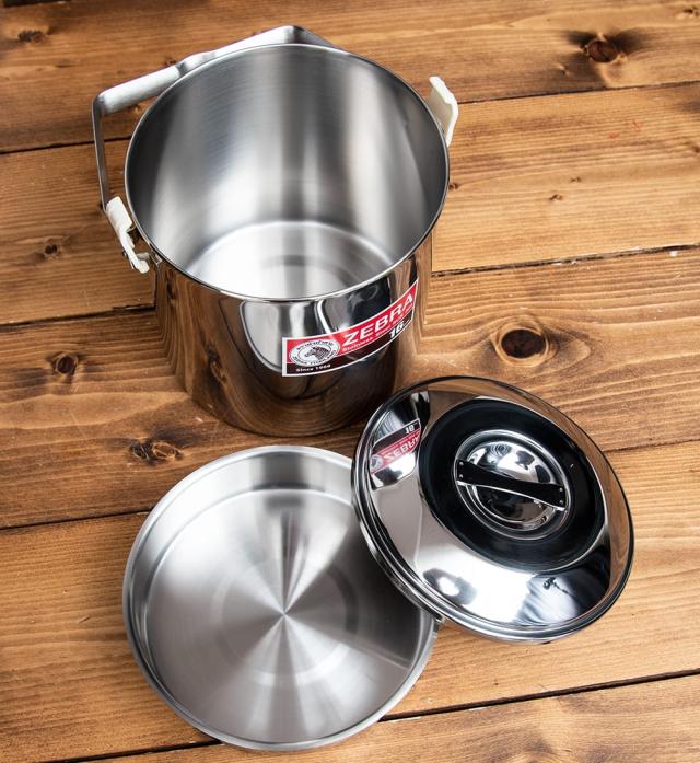 【送料無料】 2個セット】〔16cm 3L〕ブッシュクラフトの定番 ゼブラ社のビリー缶 ビリーポット 焚き火とキャンプの直火調理へ〔ステンレスSUS304製〕 / ビリカン ビリーカン 焚火缶 インド 弁当箱 ランチボックス アジアン食品 エスニック食材_12