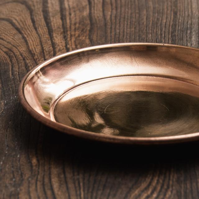 【送料無料】 【6個セット】ネパールの銅製 小皿 直径14.5cm / 礼拝用品 小物入れ オイルランプ インド お香立て インセンス アジア エスニック_3