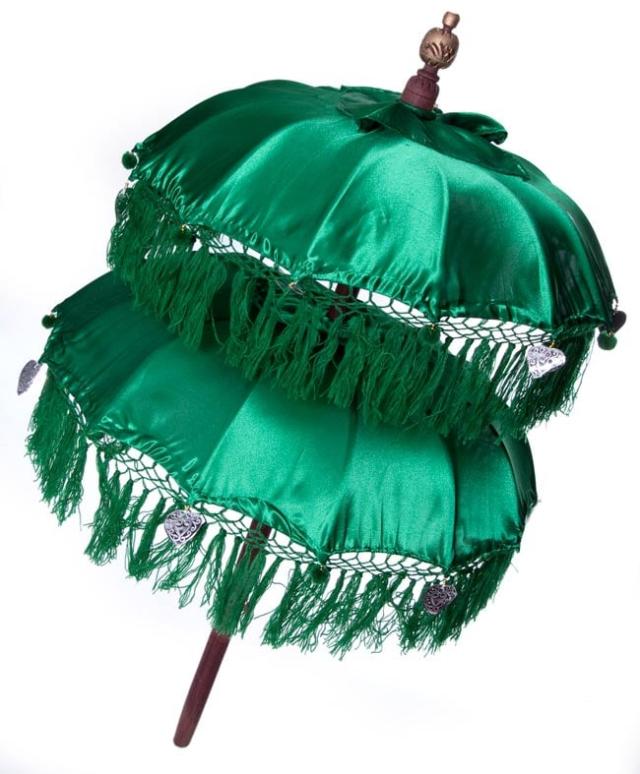 【送料無料】 バリの2段の傘(緑) 70cmと80cm / バリ傘 祭礼 アジアの傘 インド エスニック 雑貨の通販は 7,710円