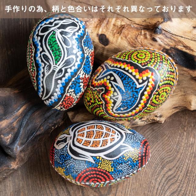 BIGサイズ 約11.5cm〕ドットペイント 木製エッグシェイカー｜ころんと