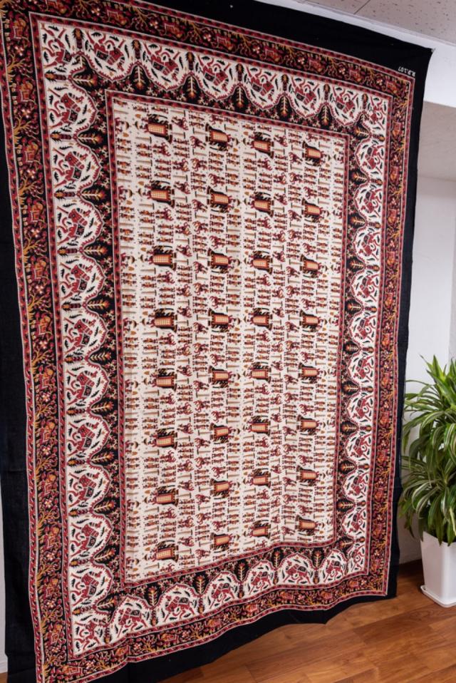 各色あり〕マルチクロス ゾウ祭り〔136cm×198〕大きな布 