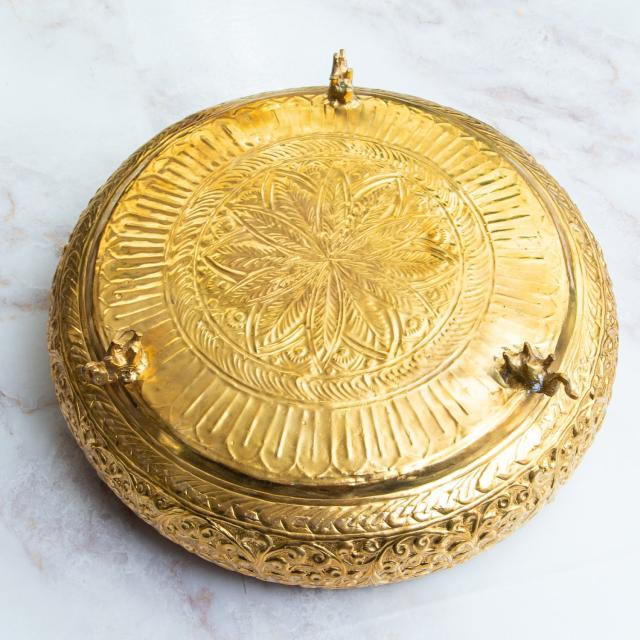 【送料無料】 ウルリ（urli／uruli） 南インド伝統のアーユルヴェーダ調合器具 水盆 直径：35.5cm / フットバス 足浴桶 スパボウル 足湯 フットボウル タイ バリ 日用品 雑貨 ネパール 生活 エスニック アジア_14