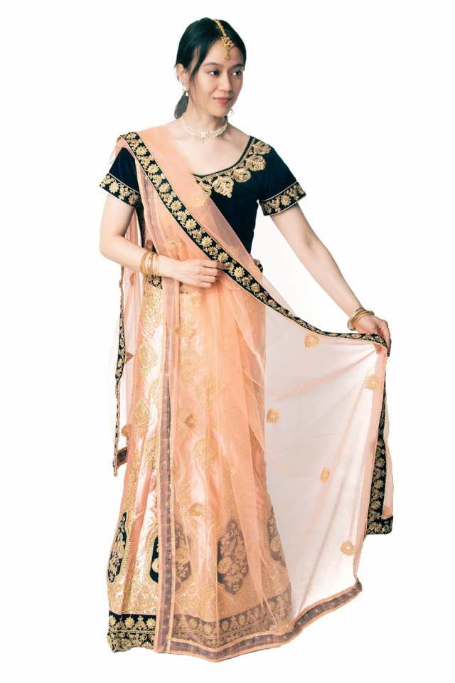インド レヘンガ セット サリー アクセサリー付き - ドレス