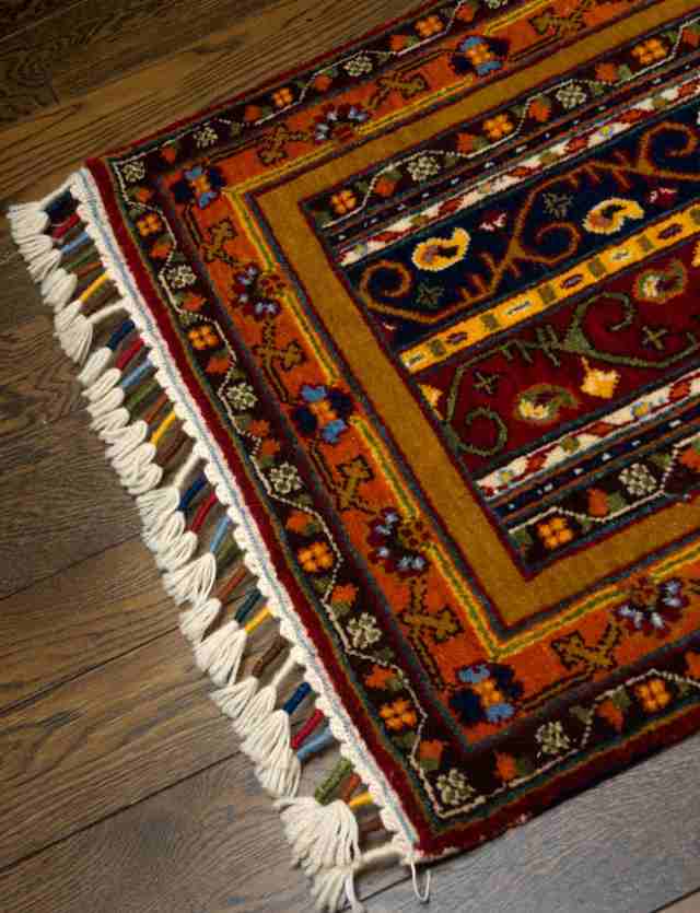 送料無料】 手織りのインド絨毯【64cm x 90cm】 / ラグ マット 手織り
