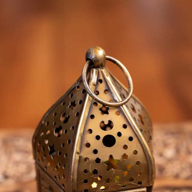 モロッコスタイルの透かし彫りLEDキャンドルランタン【ロウソク風LED ...