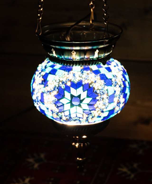 送料無料】 天吊 カラフルモザイク ハーレムランプ / アラビア風ランプ