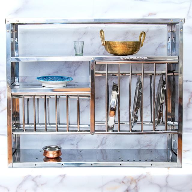 送料無料】 インディアンキッチンラック 食器棚 【大】 高さ：79.5cm