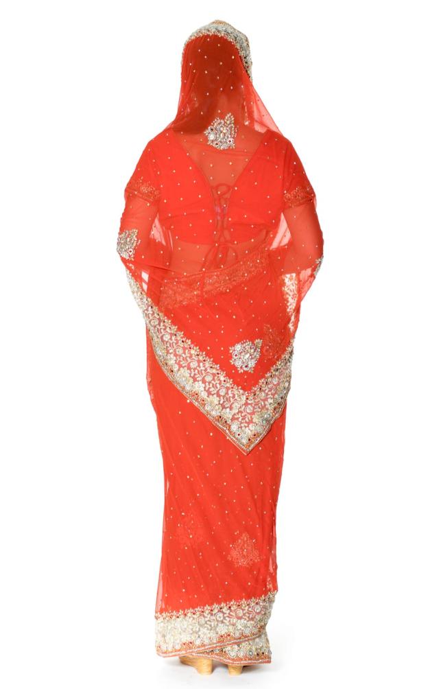 送料無料】 【一点物】刺繍とビジューの婚礼用ゴージャス ジョーゼット