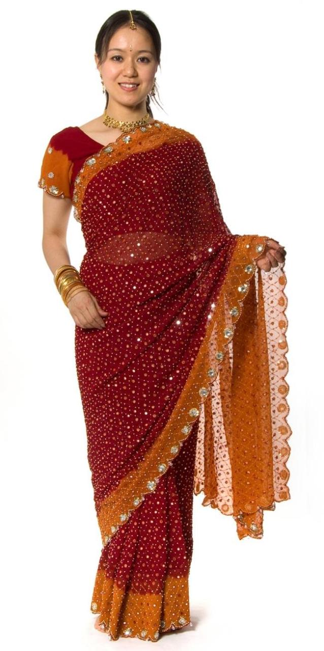 【送料無料】 婚礼用ゴージャスサリー 3点セット / ウェディングドレス TIRAKITA(ティラキタ) インド インドサリー レディース エスニック衣料 アジアンファッション エスニックファッション