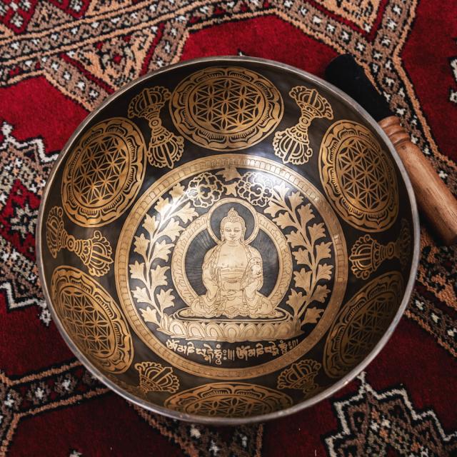 菩提樹 オールド シンギングボウル チベット産 no6 アンティーク33.5cm