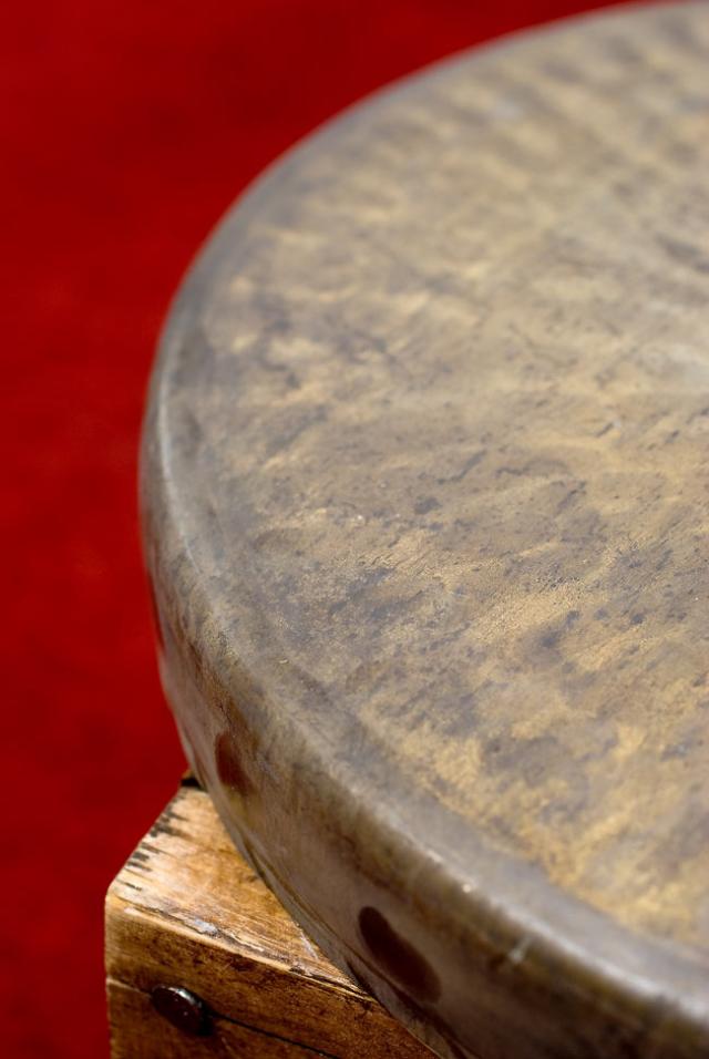 金属製打器 中国 チベット ゴング ドラ 銅鑼 アンティーク 民族器 金属