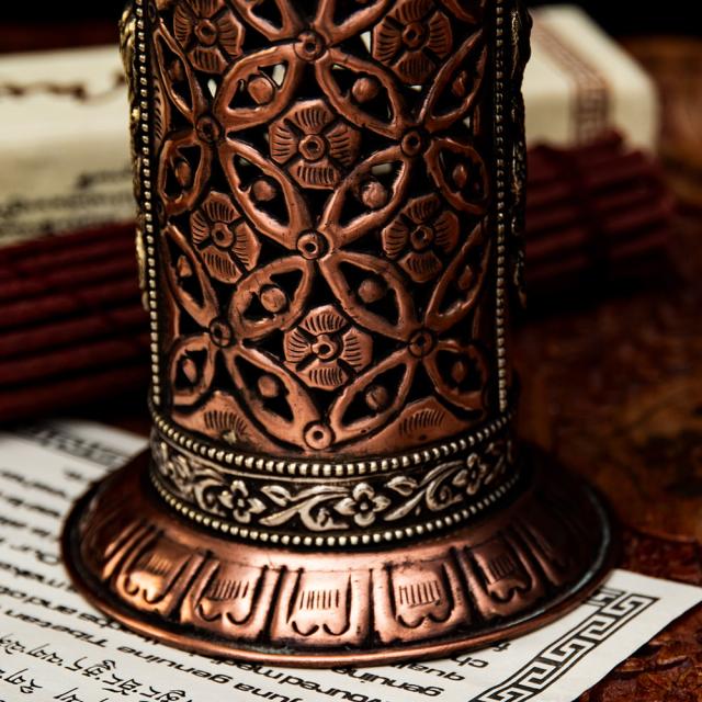 送料無料】 銅造り チベット香用 龍神お香立て 【約24cm×約10cm