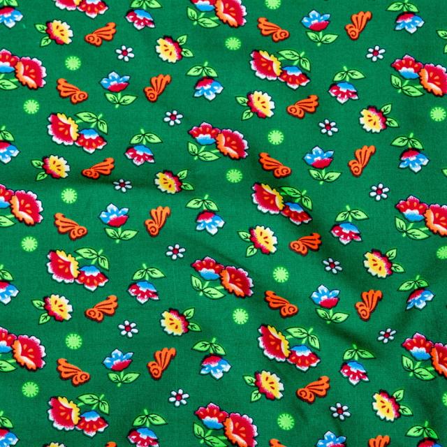 1m単位切り売り〕アジアのレトロ小花柄ファブリック ヴィンテージ風