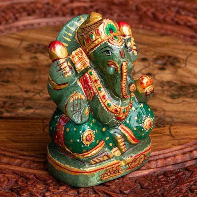 送料無料】 【一点物 天然石】手彫りのアングリ ガネーシャ（インド