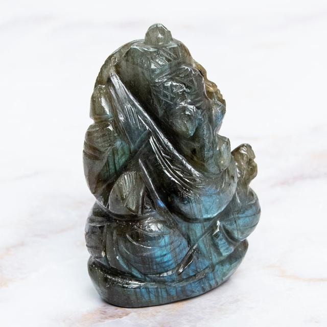 送料無料】 【一点物 天然石】手彫りのラブラドリイッティ ガネーシャ