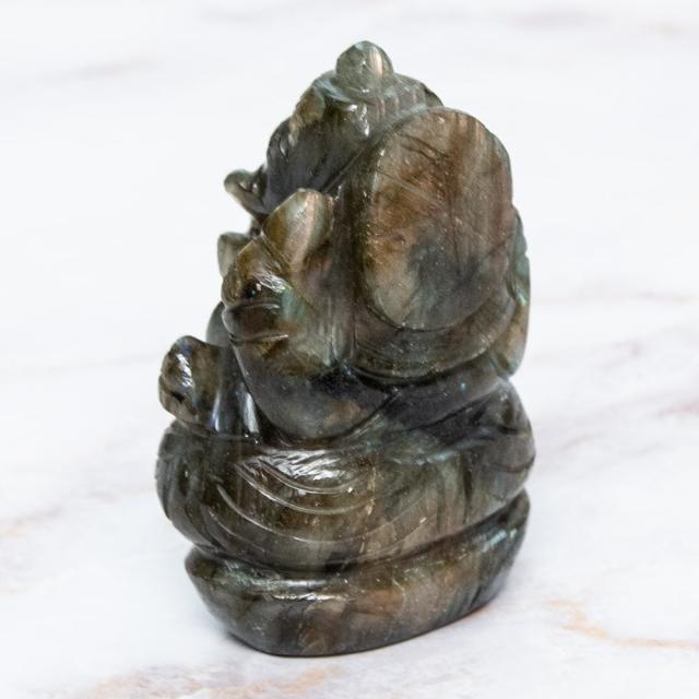 送料無料】 【一点物 天然石】手彫りのラブラドリイッティ ガネーシャ
