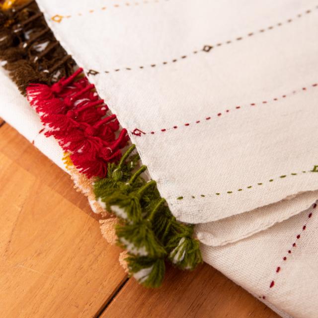 【送料無料】 ブジョーディ村の手織りショール / ストール マフラー ブランケット カッチ 刺繍 TIRAKITA(ティラキタ) ドゥパッタ スカーフ レディース エスニック衣料 アジアンファッション エスニックファッション_2