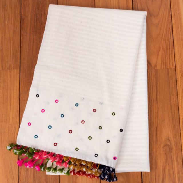 【送料無料】 ブジョーディ村の手織りショール / ストール マフラー ブランケット カッチ 刺繍 TIRAKITA(ティラキタ) ドゥパッタ スカーフ レディース エスニック衣料 アジアンファッション エスニックファッション