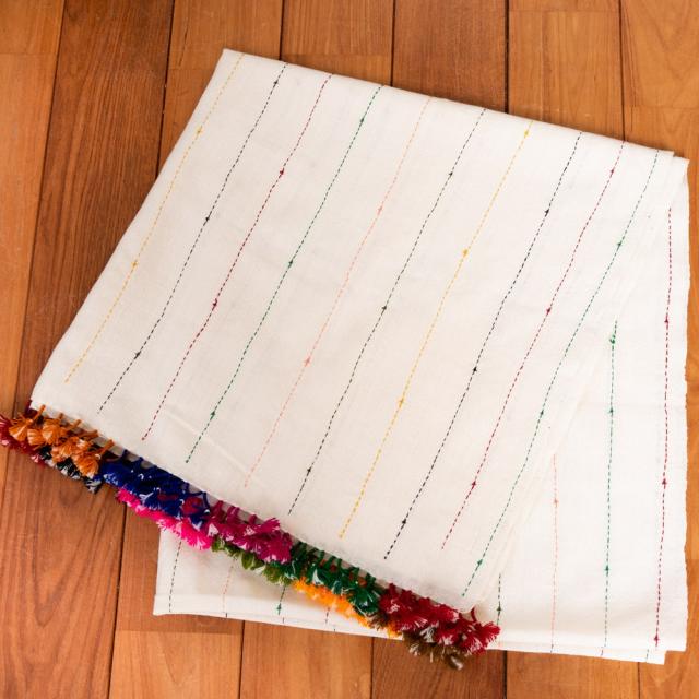 【送料無料】 【1点もの】ブジョーディ村の手織りショール / ストール マフラー ブランケット カッチ 刺繍 TIRAKITA(ティラキタ) ドゥパッタ スカーフ レディース エスニック衣料 アジアンファッション エスニックファッション