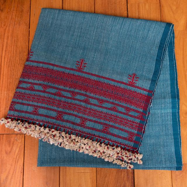 【送料無料】 【1点もの】ブジョーディ村の手織りショール / ストール マフラー ブランケット カッチ 刺繍 TIRAKITA(ティラキタ) ドゥパッタ スカーフ レディース エスニック衣料 アジアンファッション エスニックファッション