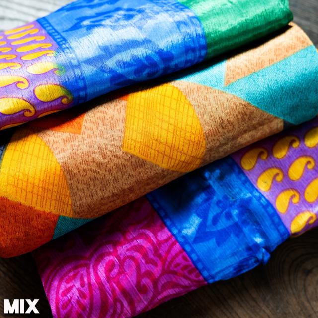 オールドサリーのスカーフ 約70cm×70cm / リサイクルサリー ストール 