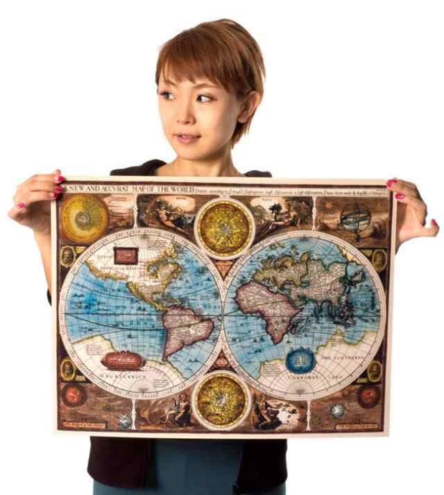 海洋古地図のポスターアート2点セット売り - 額縁