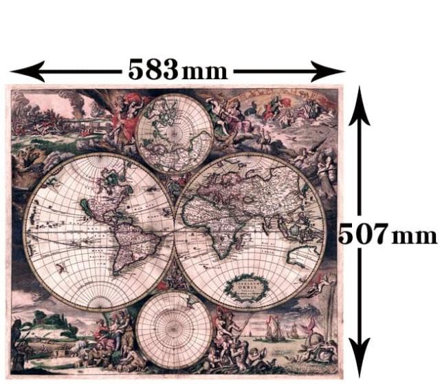 両半球世界地図 17世紀アンティーク地図 【公式通販】