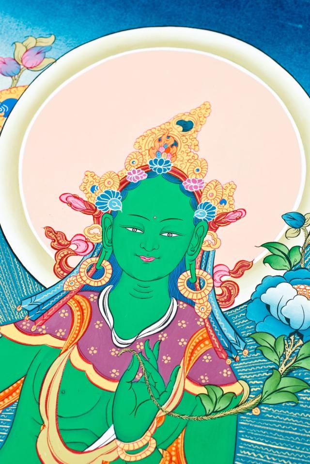格安人気 送料無料 一点物 タンカ グリーンターラー 51ｘ67 仏画 マンダラ チベット 曼荼羅 曼陀羅 インド 本 印刷物 ステッカー ポストカード ポスター 在庫あり 即納 Tiendabudada Com