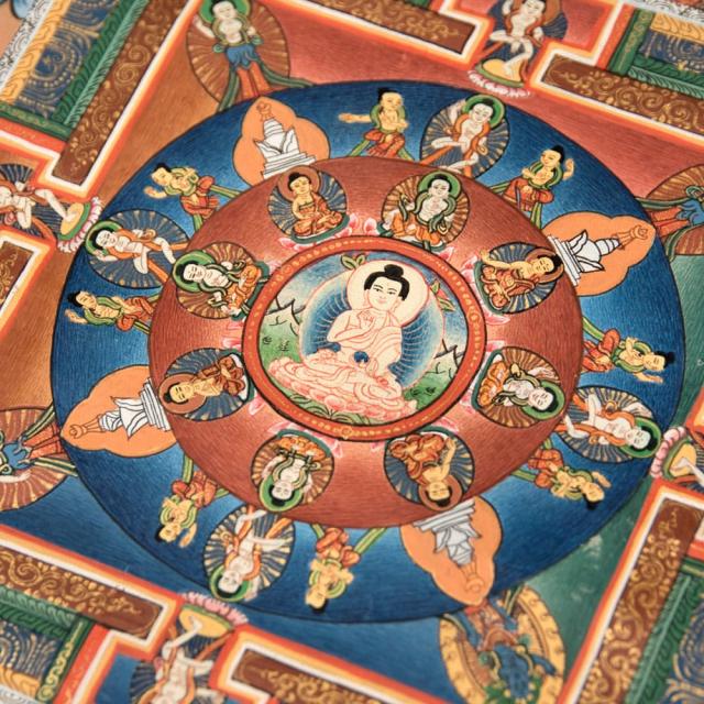 【送料無料】 〔一点物〕タンカ 不空成就如来 アモーガシッディ マンダラ 72x53cm / 仏画 チベット 曼荼羅 曼陀羅 インド 本 印刷物 ステッカー ポストカード ポスター_1